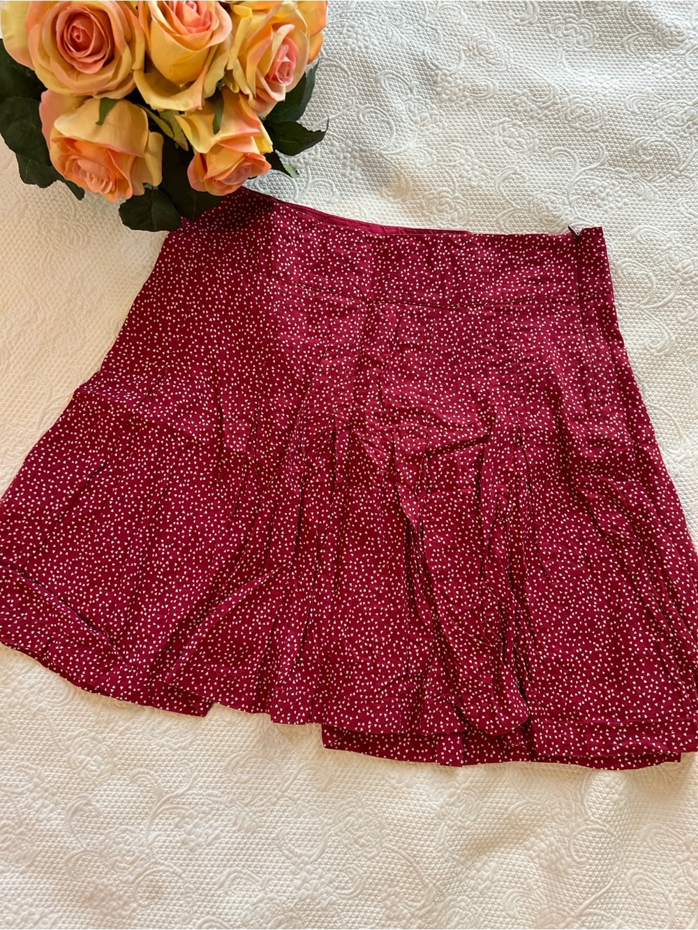 Women’s Red Heart Polka Dot A-Line Skirt